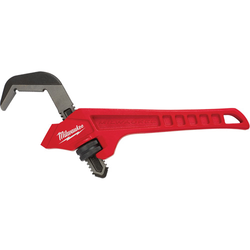 Cl&eacute; &agrave; tuyau hexagonale coud&eacute;e en acier, Cap des m&acirc;choires 2-5/8", Longueur 10-1/2", Fini Rev&ecirc;tement en poudre, Prise Ergonomique Industrial Sales