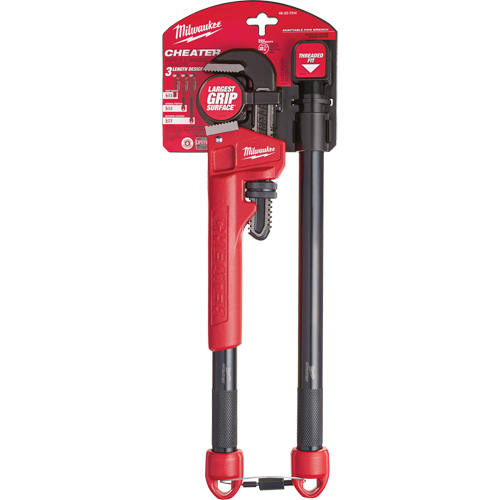 Cl&eacute; &agrave; tuyau adaptable Cheater, Cap des m&acirc;choires 2-1/2", Longueur 18"/24"/10", Fini Rev&ecirc;tement en poudre, Prise Ergonomique Industrial Sales