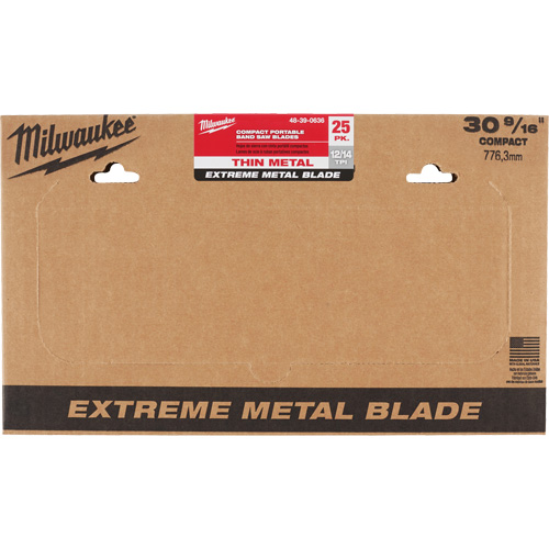 Extreme Metal Band Saw Blades, High Speed Steel, 30-9/16" L x 1/2" W x 0.02" Thick, 12/14 TPI Industrial Sales