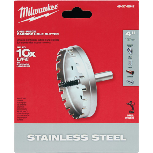 Scies-cloches au carbure monobloc, 4", Profondeur de la coupe de 3/16" Industrial Sales