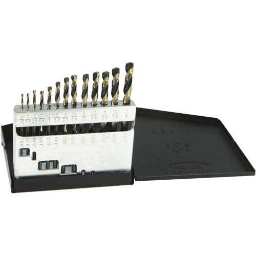 Jeu de forets m&eacute;triques courts DRILLCO, 13 morceaux, Acier rapide Industrial Sales
