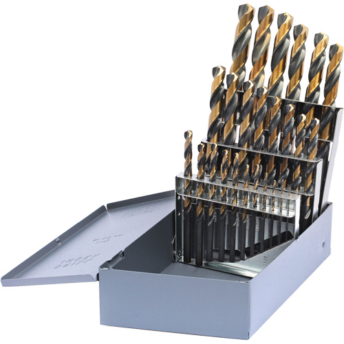 DRILLCO Metric Jobber Length Drill Bit Set, 25 Pieces, High Speed Steel Industrial Sales