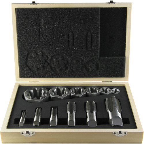 DRILLCO Pipe Tap Set, 12 Pieces Industrial Sales