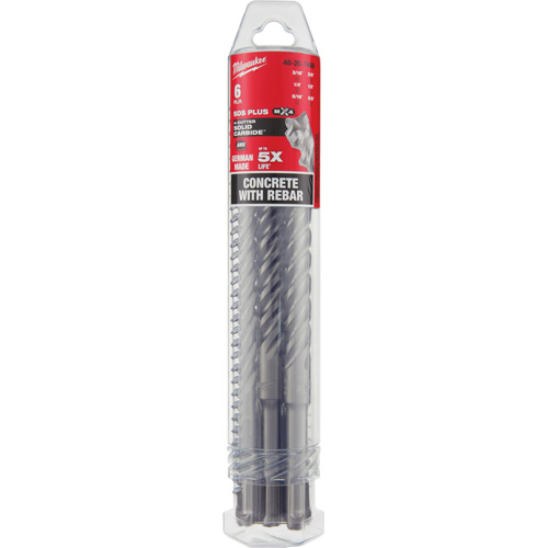 MX4 4-Cutter Rotary Hammer Drill Bit Kit, 6 Pieces, Carbide Industrial Sales