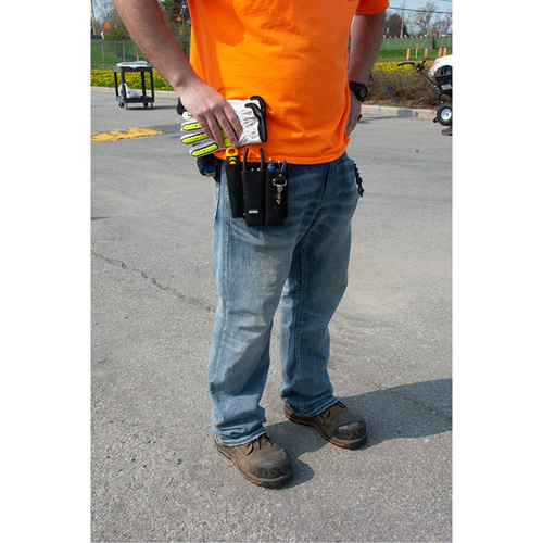 Lineman's Tool Pouch, Multiple Tool Holder, Leather, 3 Pockets Industrial Sales