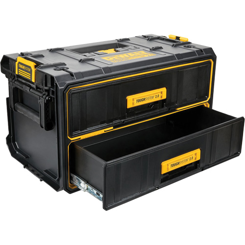 Unit&eacute; &agrave; deux tiroirs ToughSystem 2.0, 12-1/3" x 12-3/5", Noir/Jaune Industrial Sales
