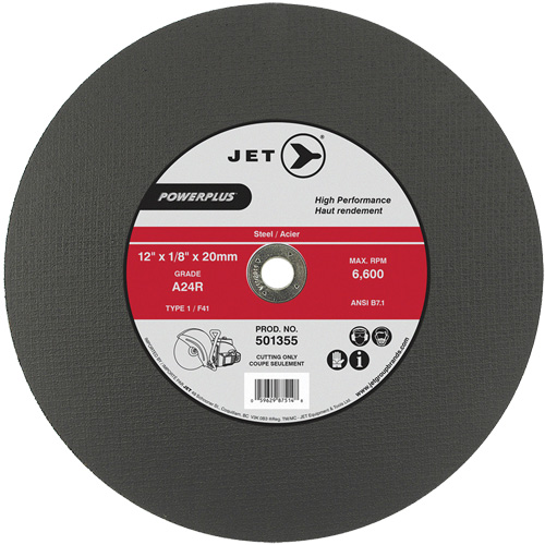A24R PowerPlus Cut-Off Wheel, 12" x 1/8", 20 mm Arbor, Type 1, 6600 RPM Industrial Sales