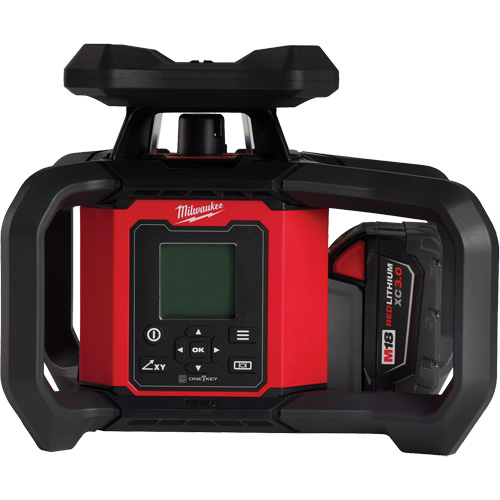 M18 Red Exterior Dual Slope Rotary Laser Level Kit with Receiver & Remote, 4000' (1219.2 m) Industrial Sales