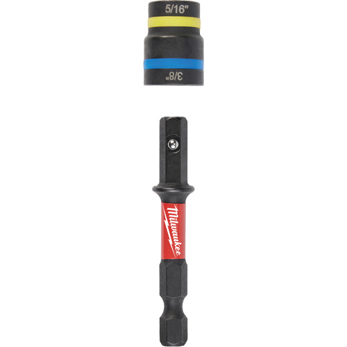 Tourne-&eacute;crous 2-en-1 Shockwave Impact Duty Quik-Clear, 5/16"/3/8" prise, 2-1/2" lo, Magn&eacute;tique Industrial Sales
