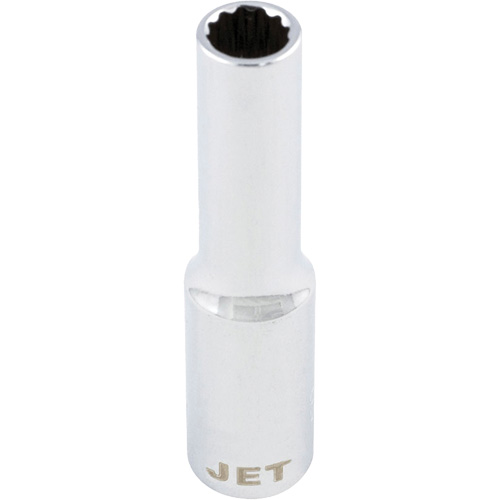 Douille chrom&eacute;e, 8 mm, Prise 1/4", 12 pans, Profond Industrial Sales