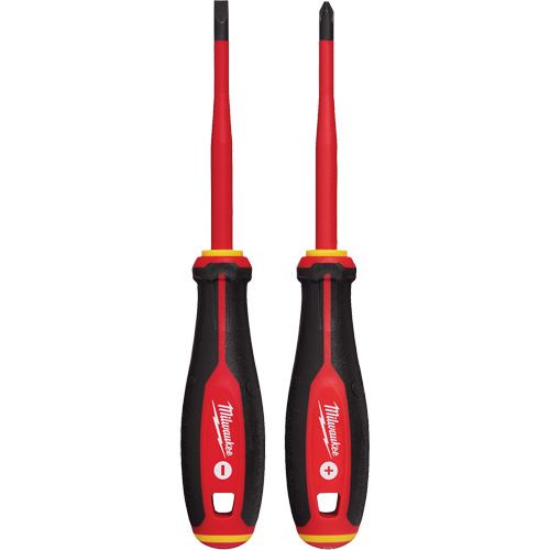 Jeu de tournevis isol&eacute;s &agrave; pointe &eacute;troite, 2 mcx, Magn&eacute;tique Industrial Sales
