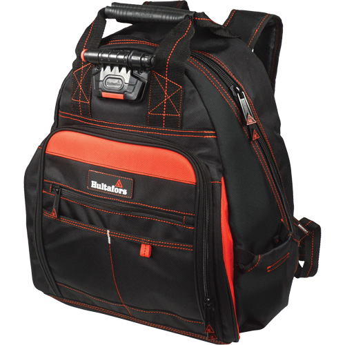 Lighted Tool Backpack, Black/Red, Ballistic/Polyester Industrial Sales