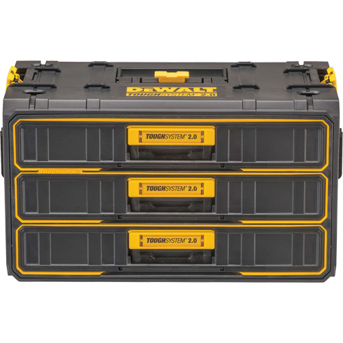 ToughSystem&reg; 2.0 Three-Drawer Unit, 21-4/5" x 12-3/10" x 12-3/5", Black/Yellow Industrial Sales