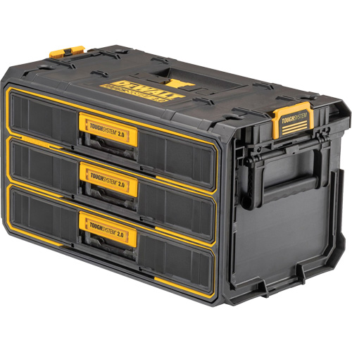ToughSystem&reg; 2.0 Three-Drawer Unit, 21-4/5" x 12-3/10" x 12-3/5", Black/Yellow Industrial Sales