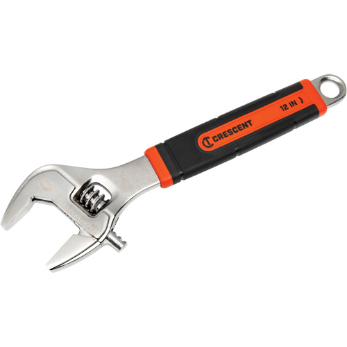 Adjustable Wrench, 12" L, 46 mm/3-1/5" Max Width, Chrome/Polished Industrial Sales