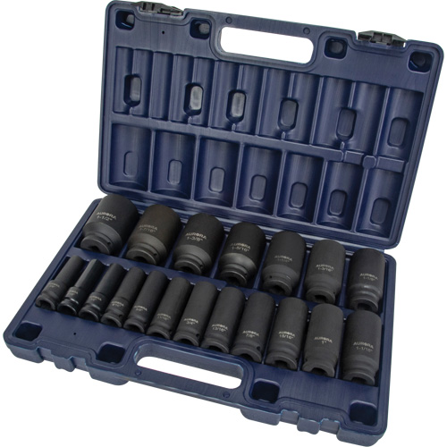 Jeu de douilles SAE, 19 Mcx, Chocs, Prise de 1/2", Profond Industrial Sales