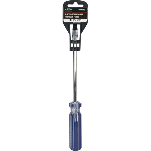 Tournevis &agrave; fente bleu transparent avec bandes, Tige de 5/16", Ronde, Prise en Plastique Industrial Sales