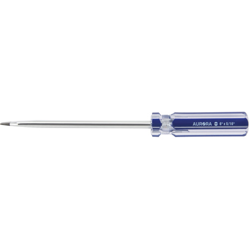 Tournevis &agrave; fente bleu transparent avec bandes, Tige de 5/16", Ronde, Prise en Plastique Industrial Sales