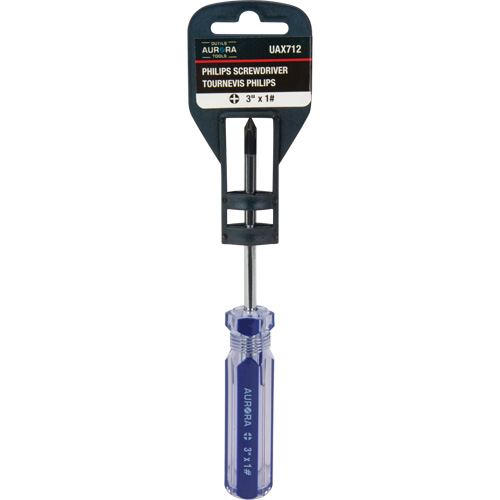 Blue Transparent Striped Philips Screwdriver, #1, Plastic Handle Industrial Sales