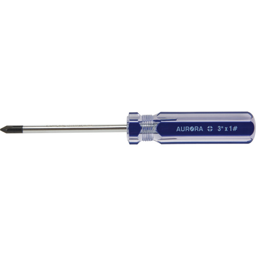 Blue Transparent Striped Philips Screwdriver, #1, Plastic Handle Industrial Sales
