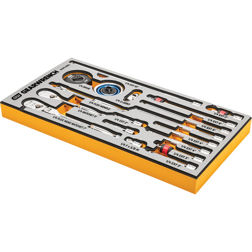 Jeu d'outils pour maître m&eacute;canicien MEGAMOD dans des plateaux en mousse modulaire de premi&egrave;re qualit&eacute; avec rangement d'outils, 1268 morcea Industrial Sales