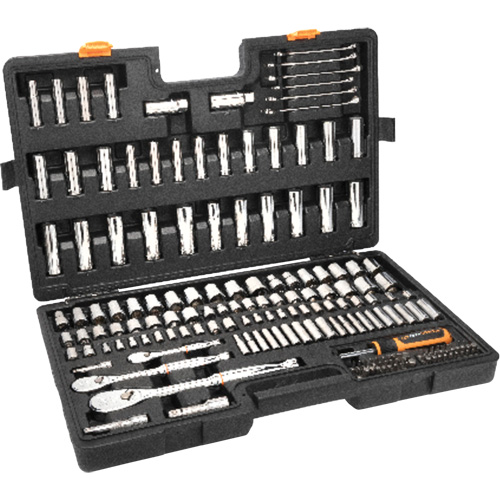1/4", 3/8”, & 1/2" Drive 90T SAE/MM Mechanics Hand Tool Set Industrial Sales