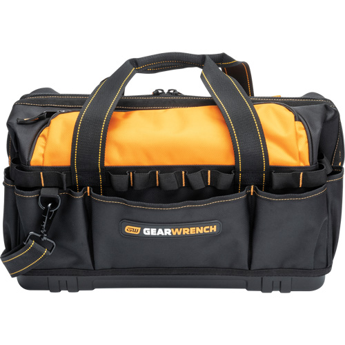 Professional 20" Tool Bag, Nylon, 33 Pockets, Black/Orange Industrial Sales