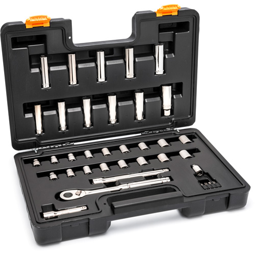 Jeu d'outils pour m&eacute;canicien &agrave; 72 dents, 12 pans et &agrave; prise de 3/8" Industrial Sales