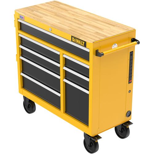 Heavy-Duty Mobile Workstation, 8 Drawers, 40" W x Yellow Industrial Sales