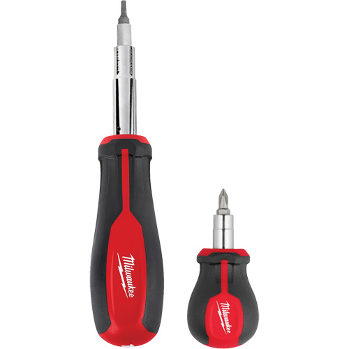 11-in-1 Multi-Bit Screwdriver & 6-in-1 Stubby Multi-Bit Screwdriver Set, 3"/9-4/5" L, Cushion Grip Handle Industrial Sales