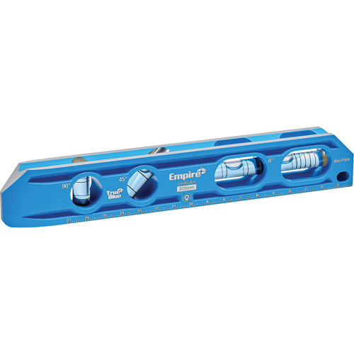 TRUE BLUE&reg; Die Cast Torpedo Level, 8" L, Aluminum, 4 Vials, Magnetic Industrial Sales