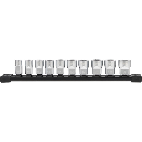 Douilles m&eacute;triques avec c&ocirc;t&eacute;s Four Flat, 10 Mcx, Prise de 3/8" Industrial Sales