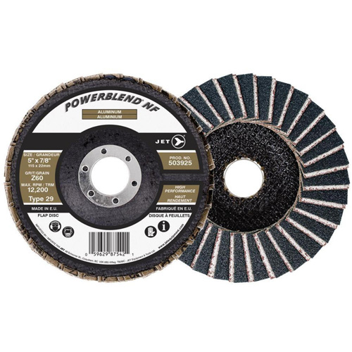Disque &agrave; lamelles POWERBLEND NF, 5" x 7/8", Type 29, Grain Z60, Alumine de zirconium Industrial Sales