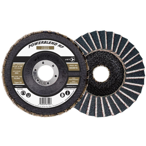 POWERBLEND NF Flap Disc, 4-1/2" x 7/8", Type 29, Z60 Grit, Zirconia Alumina Industrial Sales