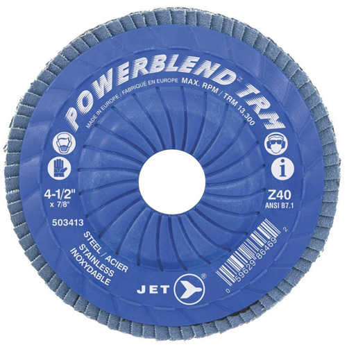 Disque &agrave; lamelles ajustables POWERBLEND TRM , 4-1/2" x 7/8", Type 29, Grain Z60, Alumine de zirconium Industrial Sales