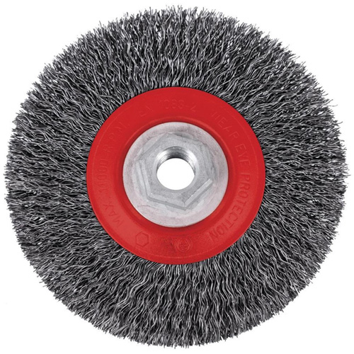 Brosse m&eacute;tallique &agrave; fils torsad&eacute;s &agrave; haut rendement 5C14T, 5" dia., Fils 0,014", Arbre 5/8"-11NC Industrial Sales