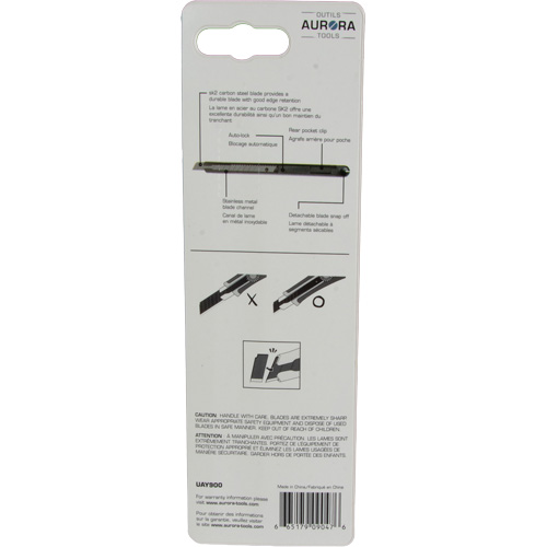 Couteau d'usage g&eacute;n&eacute;ral de 9 mm , Acier inoxydable, Prise en Plastique Industrial Sales