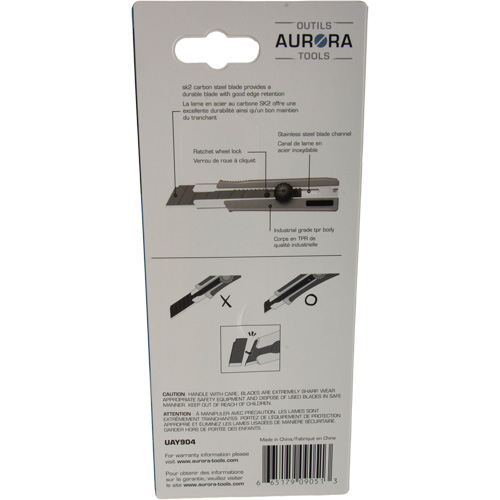Couteau r&eacute;tractable de 25 mm, Acier inoxydable, Robuste, Prise en Caoutchouc Industrial Sales