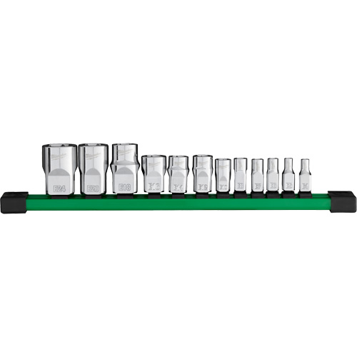 Socket Set, Torx&reg;, 1/4"/1/2"/3/8" Drive, 12 Pcs Industrial Sales