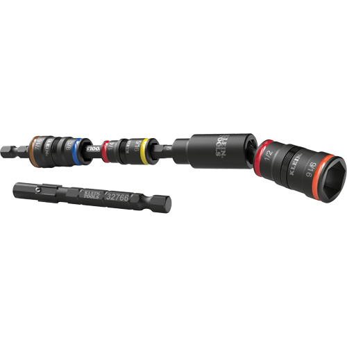 Jeu de douilles r&eacute;versibles &agrave; impact avec adaptateur pivotant, Hexagonale, Prise 1/4", 6 mr Industrial Sales