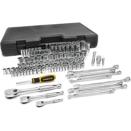 1/4", 3/8" & 1/2" Drive 6 & 12 Point Standard & Deep SAE/Metric Mechanics Tool Set Industrial Sales