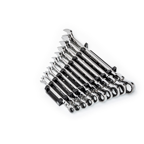90-Tooth 12 Point SAE Wrench Set, Flex Head/Ratcheting Combination, 10 Pieces, Imperial Industrial Sales