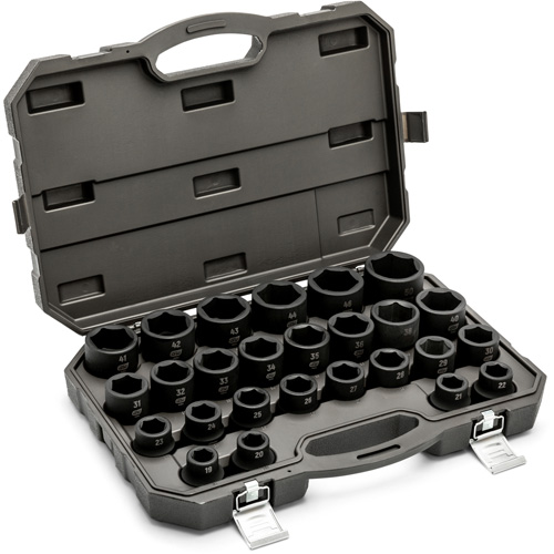 Jeu de douilles m&eacute;triques &agrave; 6 pans, 26 Mcx, Chocs, Prise de 3/4" Industrial Sales