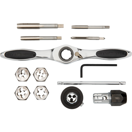 SAE Ratcheting Tap & Die Set, 13 Pieces Industrial Sales