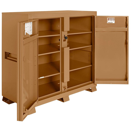 Model 139 Jobsite Cabinet with Padlock, Steel, 59.4 Cubic Feet, Tan Industrial Sales