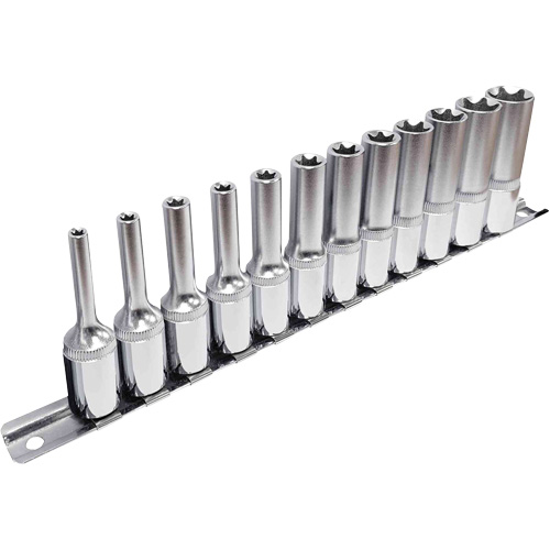 Jeu de douilles externes Torx, 12 Mcx, Prise de 3/8", Profond Industrial Sales