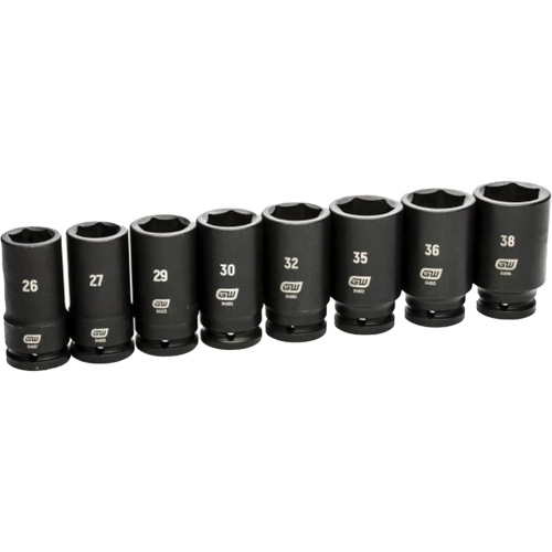 Jeu de douilles SAE &agrave; 6 pans, 8 Mcx, Chocs, Prise de 3/4", Profond Industrial Sales