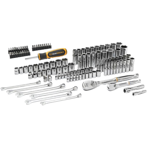 1/4" & 3/8” Drive 90T SAE/Metric Mechanics Hand Tool Set Industrial Sales