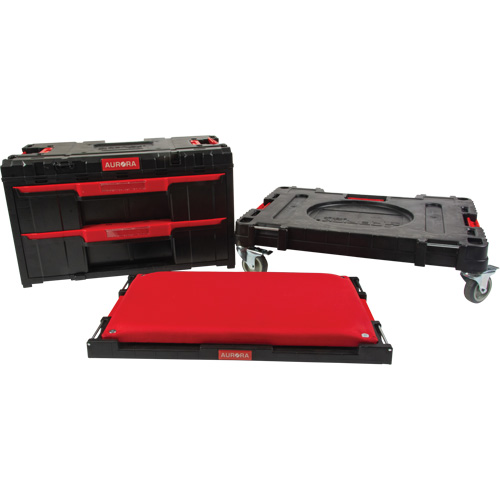 Ensemble de coffres &agrave; outils Arx de 3 morceaux avec socle &agrave; roulettes pivotantes, 23-1/10" x 15" x 13-2/5', Noir Industrial Sales