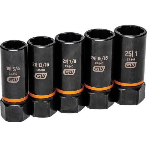 Bolt Biter Extraction Socket Set, 5 Pcs, Impact, 1/2" Drive Size, Deep Industrial Sales
